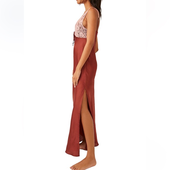 NWT SZ SM Free People “Countryside Maxi Slip” Sleep Dress in ‘SPARKLING CIDER’💕 - Picture 3 of 4